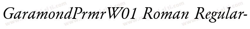 GaramondPrmrW01 Roman Regular字体转换